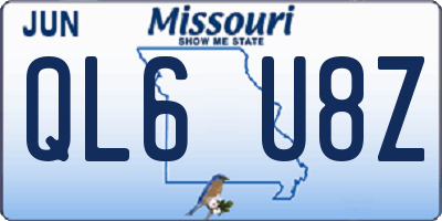 MO license plate QL6U8Z