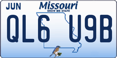 MO license plate QL6U9B
