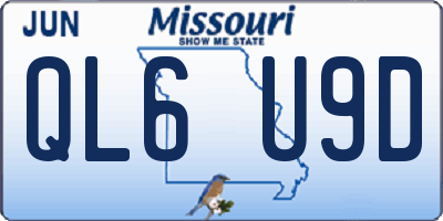 MO license plate QL6U9D
