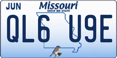 MO license plate QL6U9E