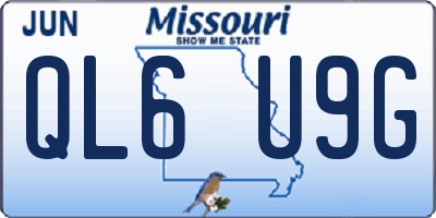 MO license plate QL6U9G