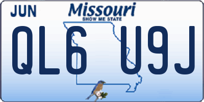 MO license plate QL6U9J