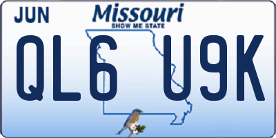 MO license plate QL6U9K