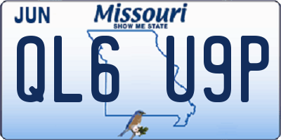 MO license plate QL6U9P