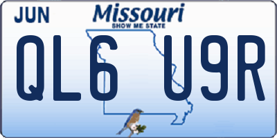 MO license plate QL6U9R