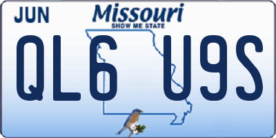 MO license plate QL6U9S