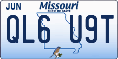 MO license plate QL6U9T