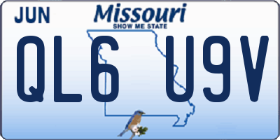 MO license plate QL6U9V
