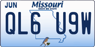 MO license plate QL6U9W