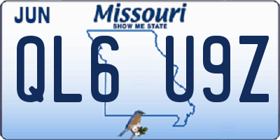 MO license plate QL6U9Z