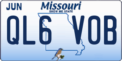 MO license plate QL6V0B