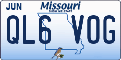 MO license plate QL6V0G