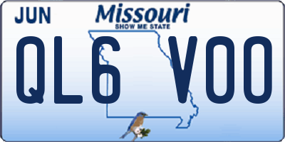 MO license plate QL6V0O