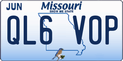 MO license plate QL6V0P