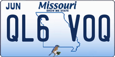 MO license plate QL6V0Q