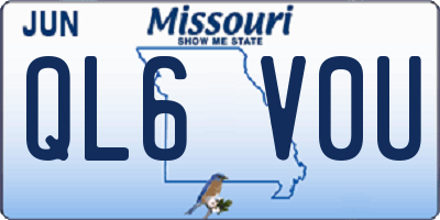 MO license plate QL6V0U