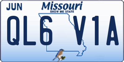 MO license plate QL6V1A