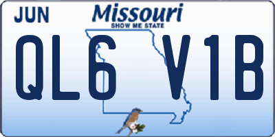 MO license plate QL6V1B