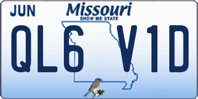 MO license plate QL6V1D
