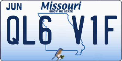 MO license plate QL6V1F