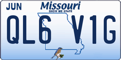 MO license plate QL6V1G
