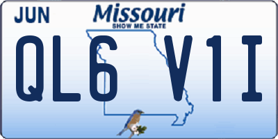 MO license plate QL6V1I