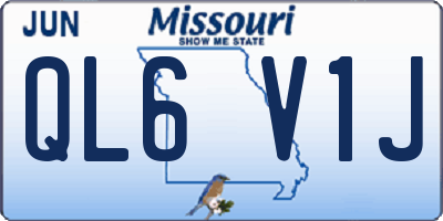 MO license plate QL6V1J