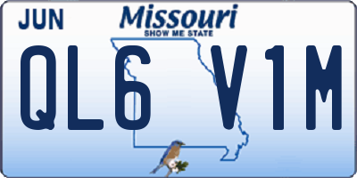 MO license plate QL6V1M