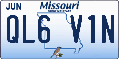 MO license plate QL6V1N
