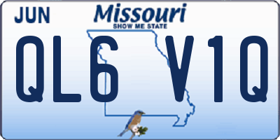 MO license plate QL6V1Q
