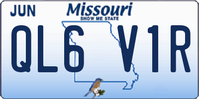MO license plate QL6V1R