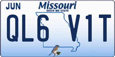 MO license plate QL6V1T