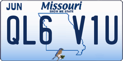 MO license plate QL6V1U