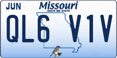 MO license plate QL6V1V