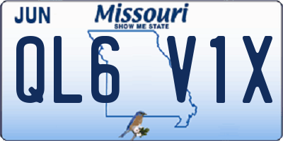 MO license plate QL6V1X