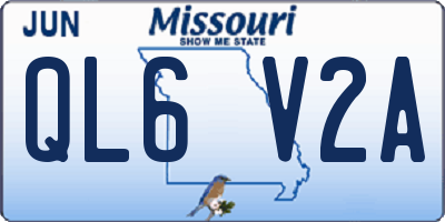 MO license plate QL6V2A