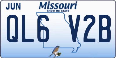 MO license plate QL6V2B