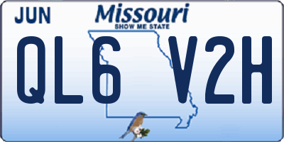 MO license plate QL6V2H