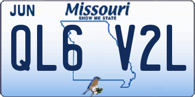 MO license plate QL6V2L