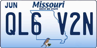 MO license plate QL6V2N