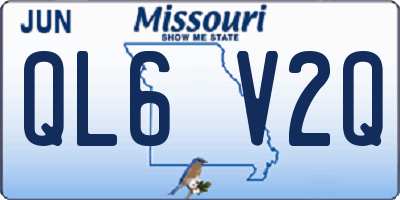 MO license plate QL6V2Q