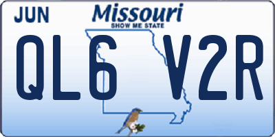 MO license plate QL6V2R
