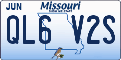 MO license plate QL6V2S