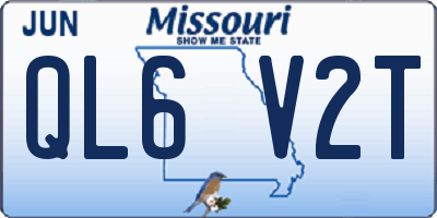 MO license plate QL6V2T