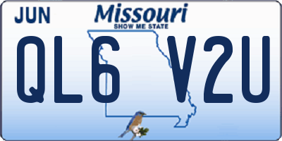 MO license plate QL6V2U