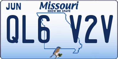 MO license plate QL6V2V