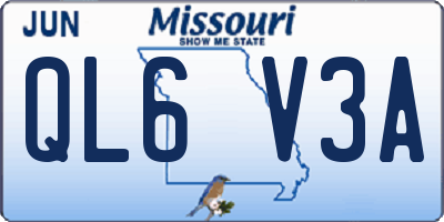 MO license plate QL6V3A