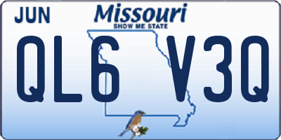 MO license plate QL6V3Q