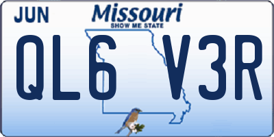MO license plate QL6V3R