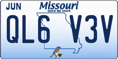 MO license plate QL6V3V